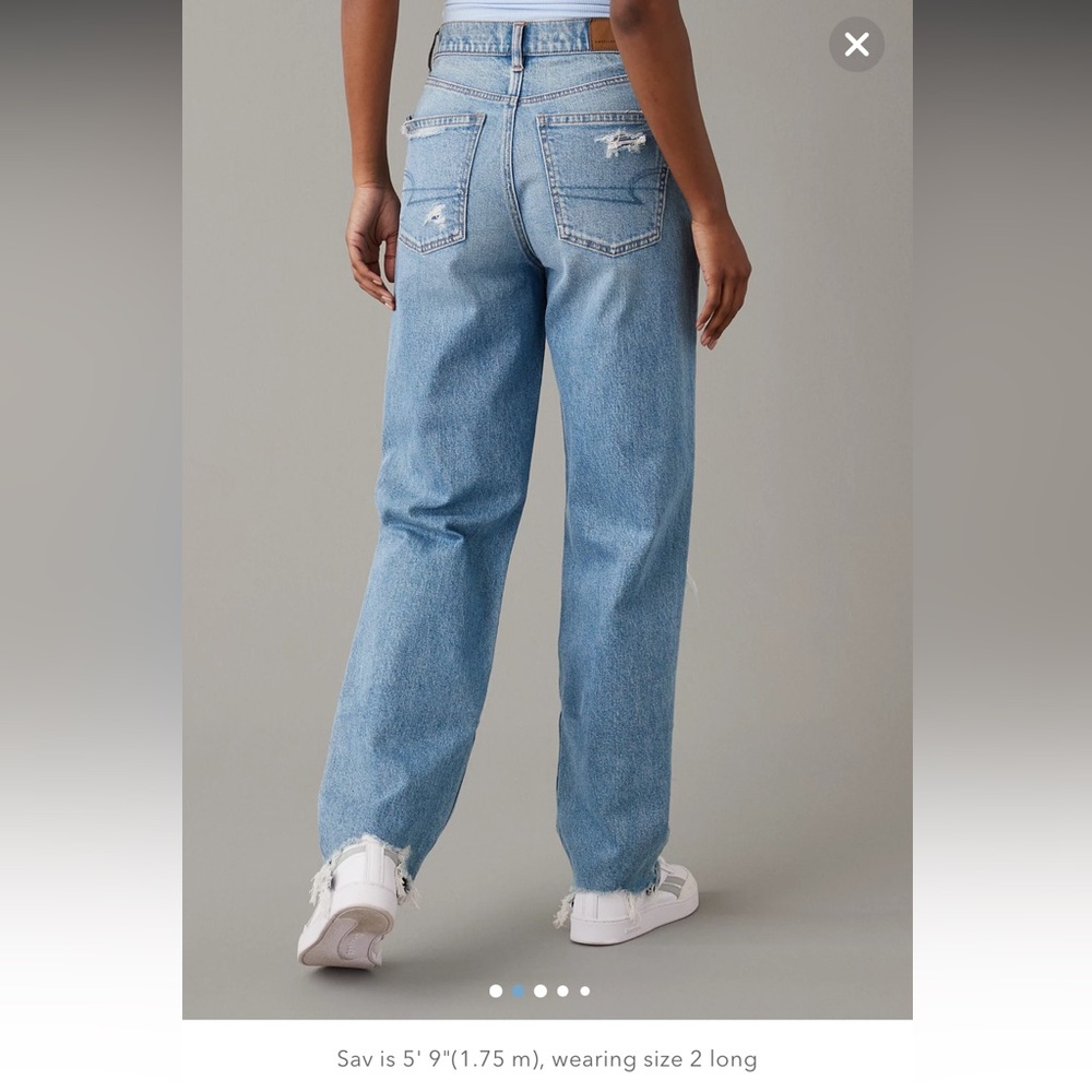 AE Strigid Ripped Highest Waist Baggy Straight Jean - Picture 2 of 13
